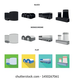 Vector design of construction and equipment symbol. Collection of construction and manufacturing stock symbol for web.