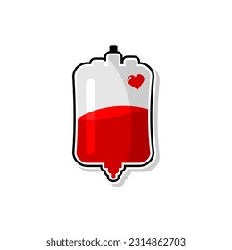 vector design of container, blood bag, droplet, blood donation vector