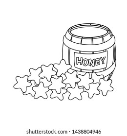 Vector design of cookie and honey sign. Set of cookie and cracker stock vector illustration.