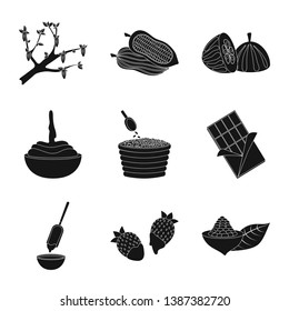 Vector design of cooking and brown   logo. Set of cooking and beans stock vector illustration.