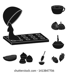 Vector design of cooking and brown   logo. Set of cooking and beans stock vector illustration.