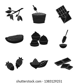 Vector design of cooking and brown   sign. Collection of cooking and beans stock symbol for web.