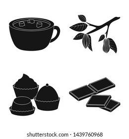 Vector design of cooking and brown sign. Set of cooking and beans stock symbol for web.