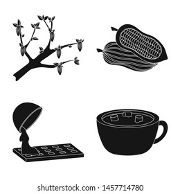 Vector design of cooking and brown symbol. Collection of cooking and beans stock vector illustration.