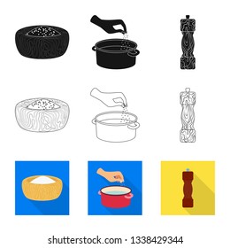 Vector design of cooking and sea icon. Collection of cooking and baking   stock vector illustration.