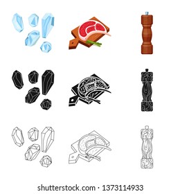 Vector design of cooking and sea icon. Set of cooking and baking   stock symbol for web.