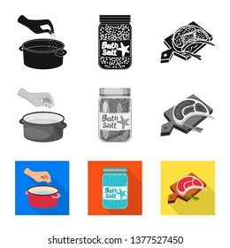Vector design of cooking and sea icon. Collection of cooking and baking   stock symbol for web.