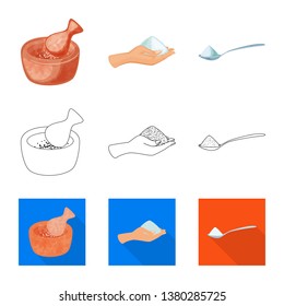 Vector design of cooking and sea icon. Set of cooking and baking   stock vector illustration.