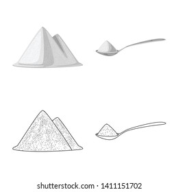 Vector design of cooking and sea icon. Set of cooking and baking   stock vector illustration.