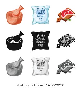 Vector design of cooking and sea icon. Set of cooking and baking vector icon for stock.