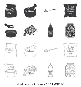 Vector design of cooking and sea icon. Collection of cooking and baking vector icon for stock.