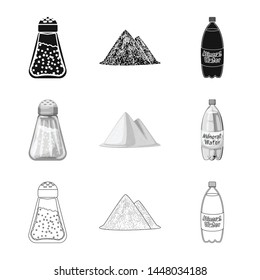 Vector design of cooking and sea icon. Collection of cooking and baking stock symbol for web.