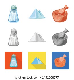Vector design of cooking and sea icon. Set of cooking and baking stock symbol for web.