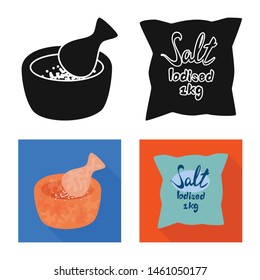 Vector design of cooking and sea icon. Set of cooking and baking stock vector illustration.