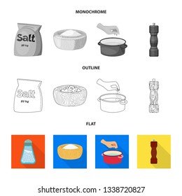 Vector design of cooking and sea logo. Set of cooking and baking   vector icon for stock.