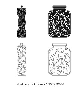 Vector design of cooking and sea logo. Set of cooking and baking   stock vector illustration.
