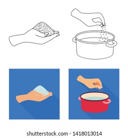 Vector design of cooking and sea logo. Collection of cooking and baking   stock vector illustration.