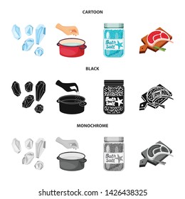 Vector design of cooking and sea logo. Collection of cooking and baking vector icon for stock.