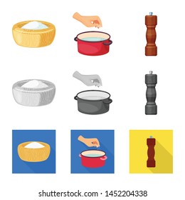 Vector design of cooking and sea logo. Collection of cooking and baking stock symbol for web.