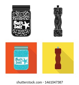 Vector design of cooking and sea logo. Set of cooking and baking stock vector illustration.