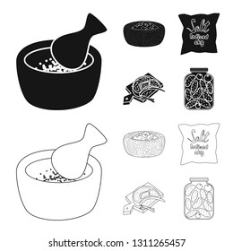 Vector design of cooking and sea sign. Collection of cooking and baking   stock symbol for web.