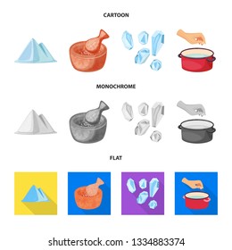 Vector design of cooking and sea sign. Set of cooking and baking   stock vector illustration.