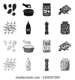 Vector design of cooking and sea sign. Set of cooking and baking   stock vector illustration.