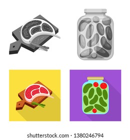 Vector design of cooking and sea sign. Collection of cooking and baking   vector icon for stock.