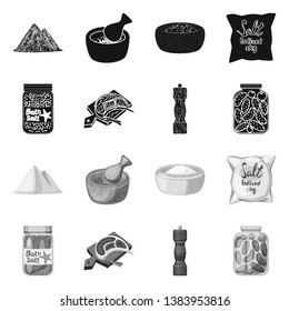 Vector design of cooking and sea sign. Set of cooking and baking   stock vector illustration.