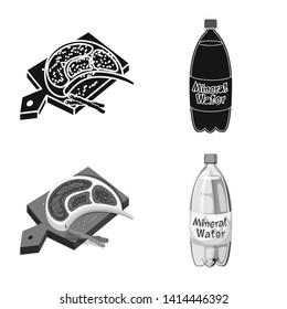 Vector design of cooking and sea sign. Collection of cooking and baking   vector icon for stock.