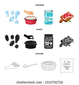 Vector design of cooking and sea symbol. Set of cooking and baking   vector icon for stock.