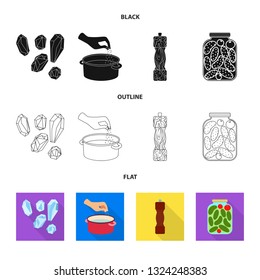 Vector design of cooking and sea symbol. Collection of cooking and baking   stock symbol for web.