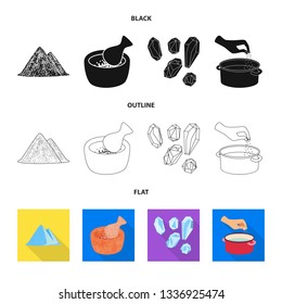 Vector design of cooking and sea symbol. Set of cooking and baking   stock symbol for web.