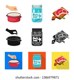 Vector design of cooking and sea symbol. Collection of cooking and baking   stock symbol for web.