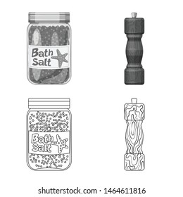 Vector design of cooking and sea symbol. Set of cooking and baking stock symbol for web.