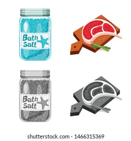 Vector design of cooking and sea symbol. Set of cooking and baking vector icon for stock.
