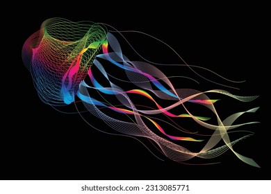 Vektordesign, coole Quallen-Spektralgrafik