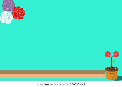 A vector design copy space flowers and pots because there is an empty area this will make it easier for downloaders to fill it with information and various other important things.
