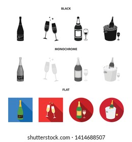 Vector design of cork and new symbol. Set of cork and wine stock symbol for web.