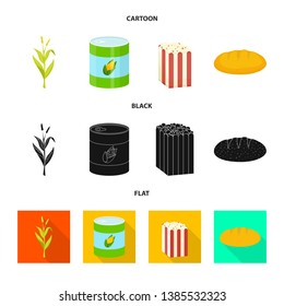 Vector design of corn and bread logo. Collection of corn and bread stock vector illustration.