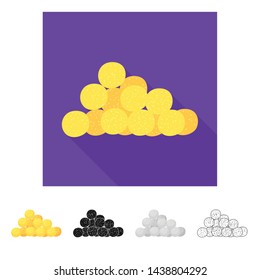 Vector design of corn and flake icon. Set of corn and snack stock symbol for web.