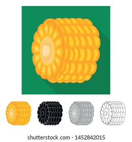 Vector design of corn and piece logo. Set of corn and grain stock symbol for web.