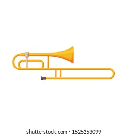 Vector design of cornet and pipe sign. Web element of cornet and tuba Stock symbol for web.