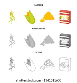 Vector design of cornfield and vegetable icon. Set of cornfield and vegetarian stock vector illustration.