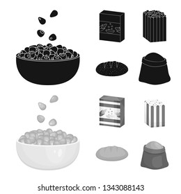 Vector design of cornfield and vegetable icon. Collection of cornfield and vegetarian vector icon for stock.