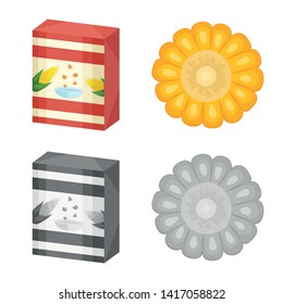Vector design of cornfield and vegetable icon. Collection of cornfield and vegetarian vector icon for stock.