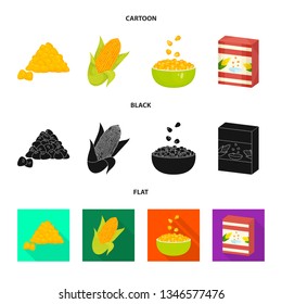 Vector design of cornfield and vegetable logo. Collection of cornfield and vegetarian stock vector illustration.
