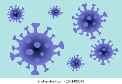 Vector design of corona or COVID-19 virus. Outbreak during 2019 and continuous until 2020. 