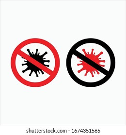 vector design of the corona virus stop template