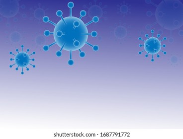 Vector design Coronavirus, Covid-19 or Wuhan. Look at the glow in beautiful colors. But hiding from the dangers hidden inside. Microbiology medical concept for banner, poster or flyer with copy space.